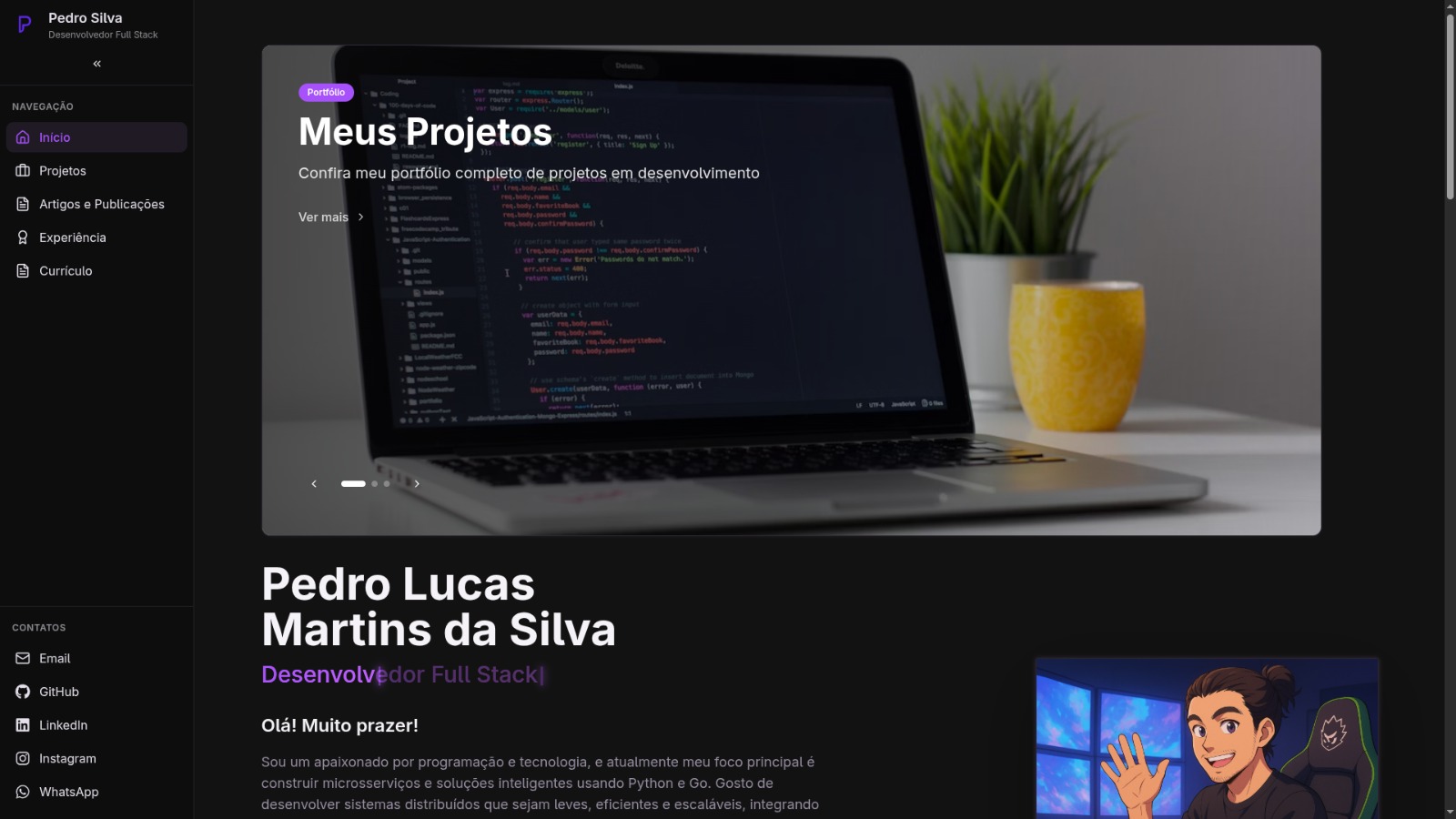 Portfólio | Pedro Lucas Martins da Silva | Desenvolvedor Full Stack
